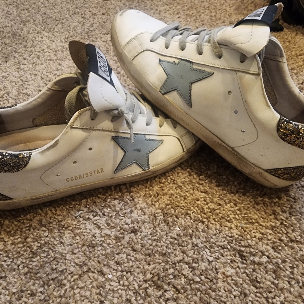Golden Goose Superstar blue and gold